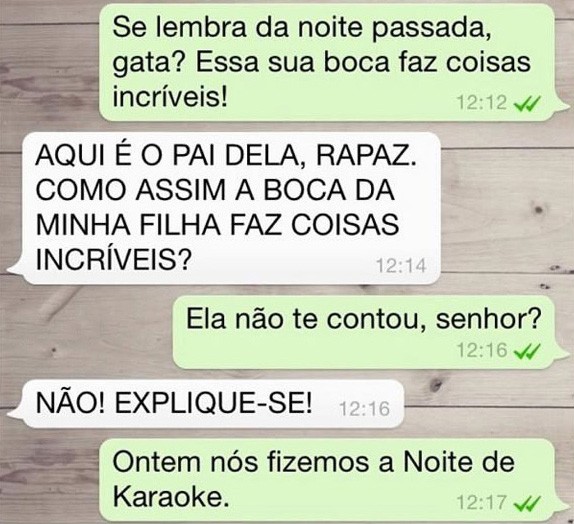 quando o pai abre o whatsapp da filha
